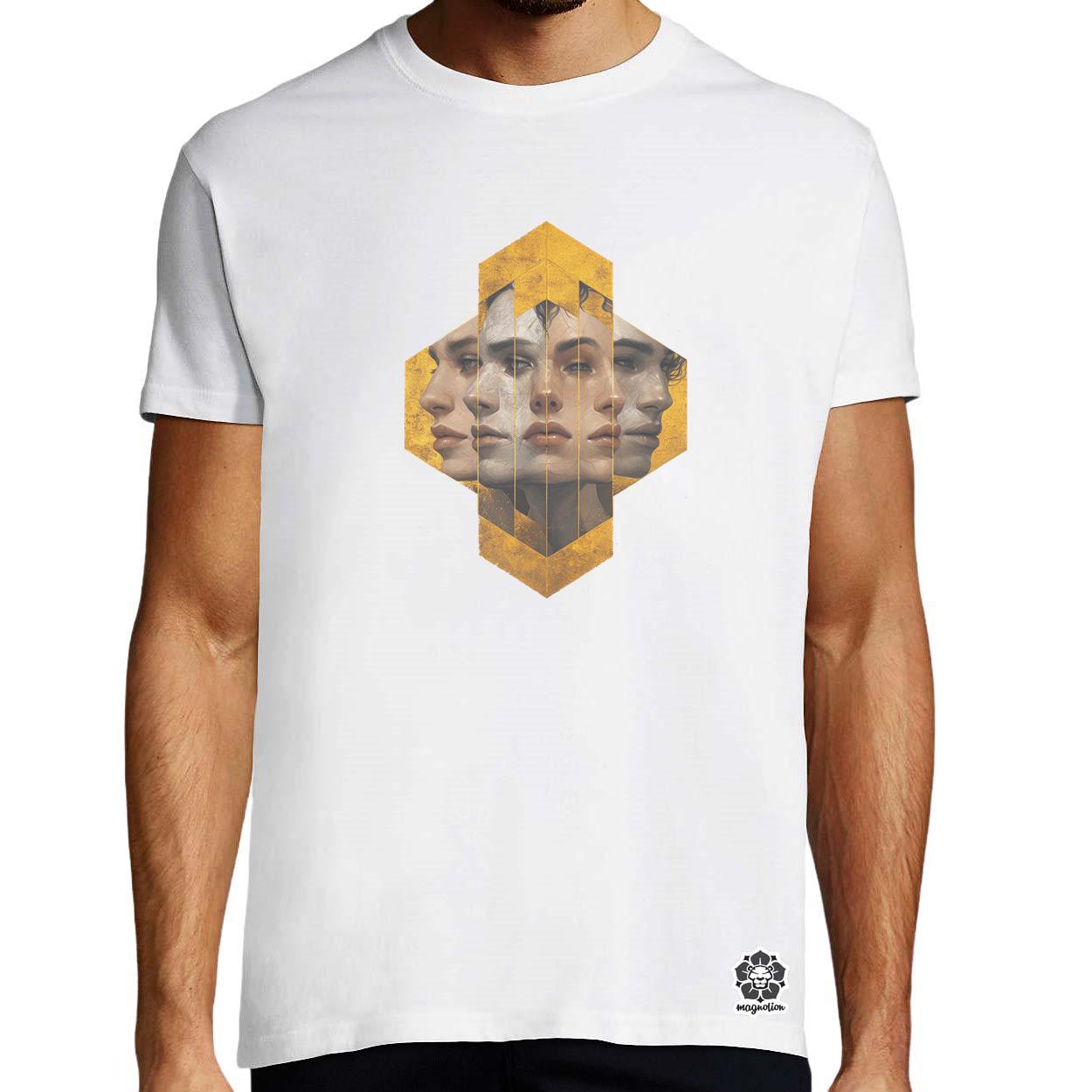 Hexagon arcok v6 egyedi póló 