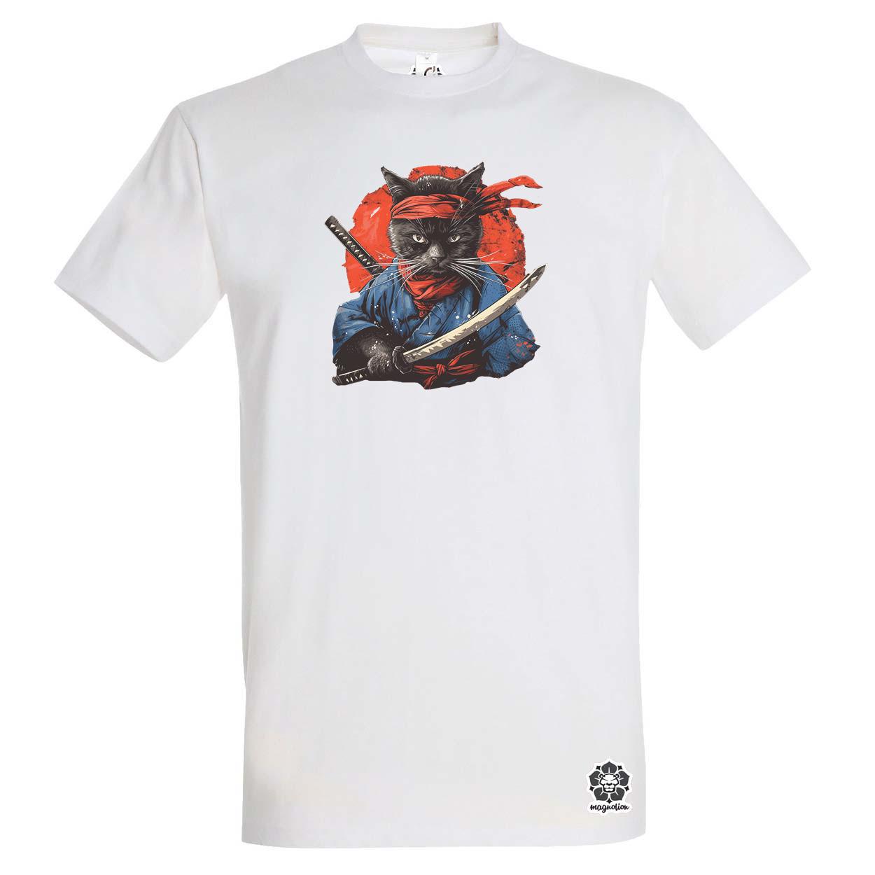 Ninja macska v3 egyedi póló 