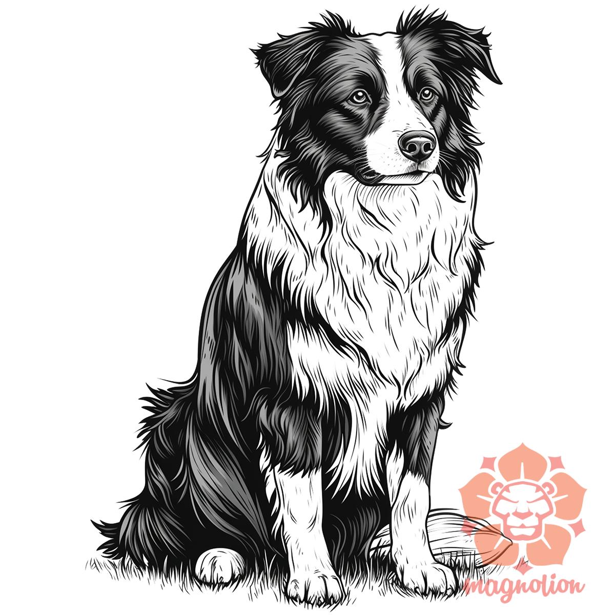 Border collie rajz v7 egyedi  pulóver 