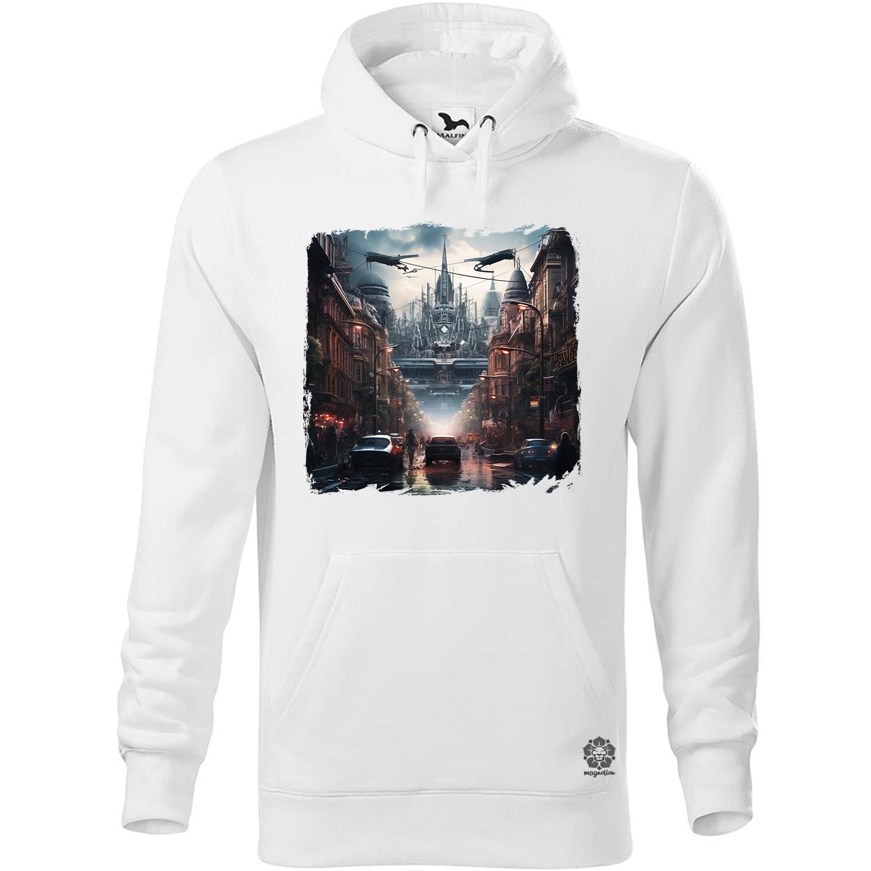 Disztópikus cyberpunk Budapest v1 egyedi  pulóver 