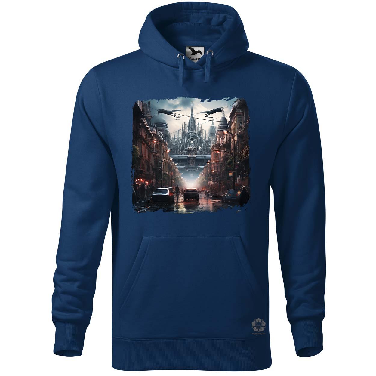 Disztópikus cyberpunk Budapest v1 egyedi  pulóver 