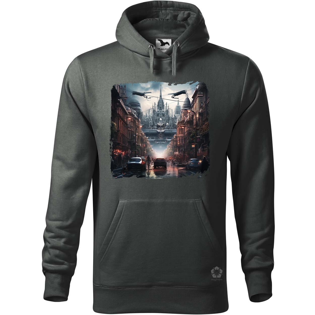 Disztópikus cyberpunk Budapest v1 egyedi  pulóver 