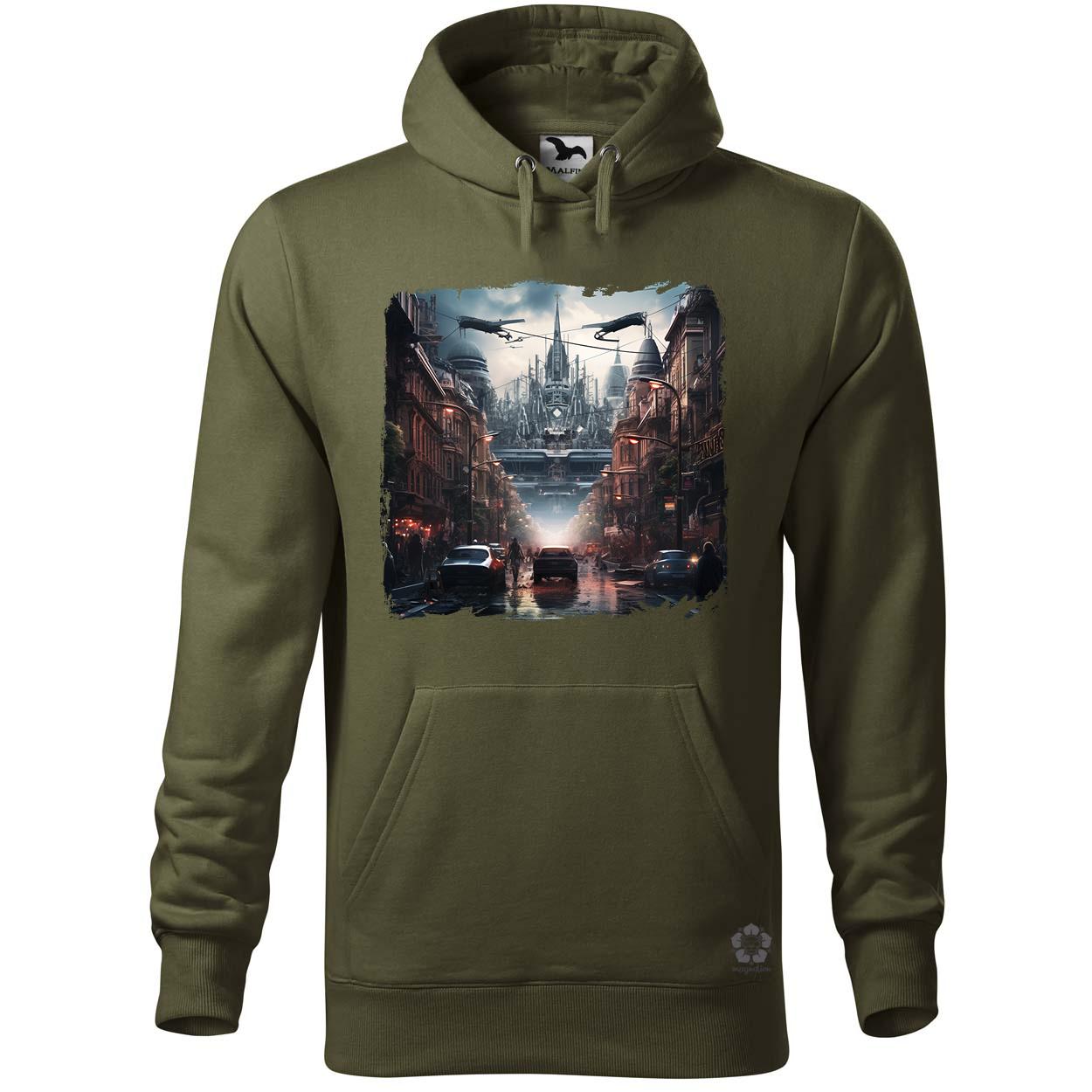 Disztópikus cyberpunk Budapest v1 egyedi  pulóver 