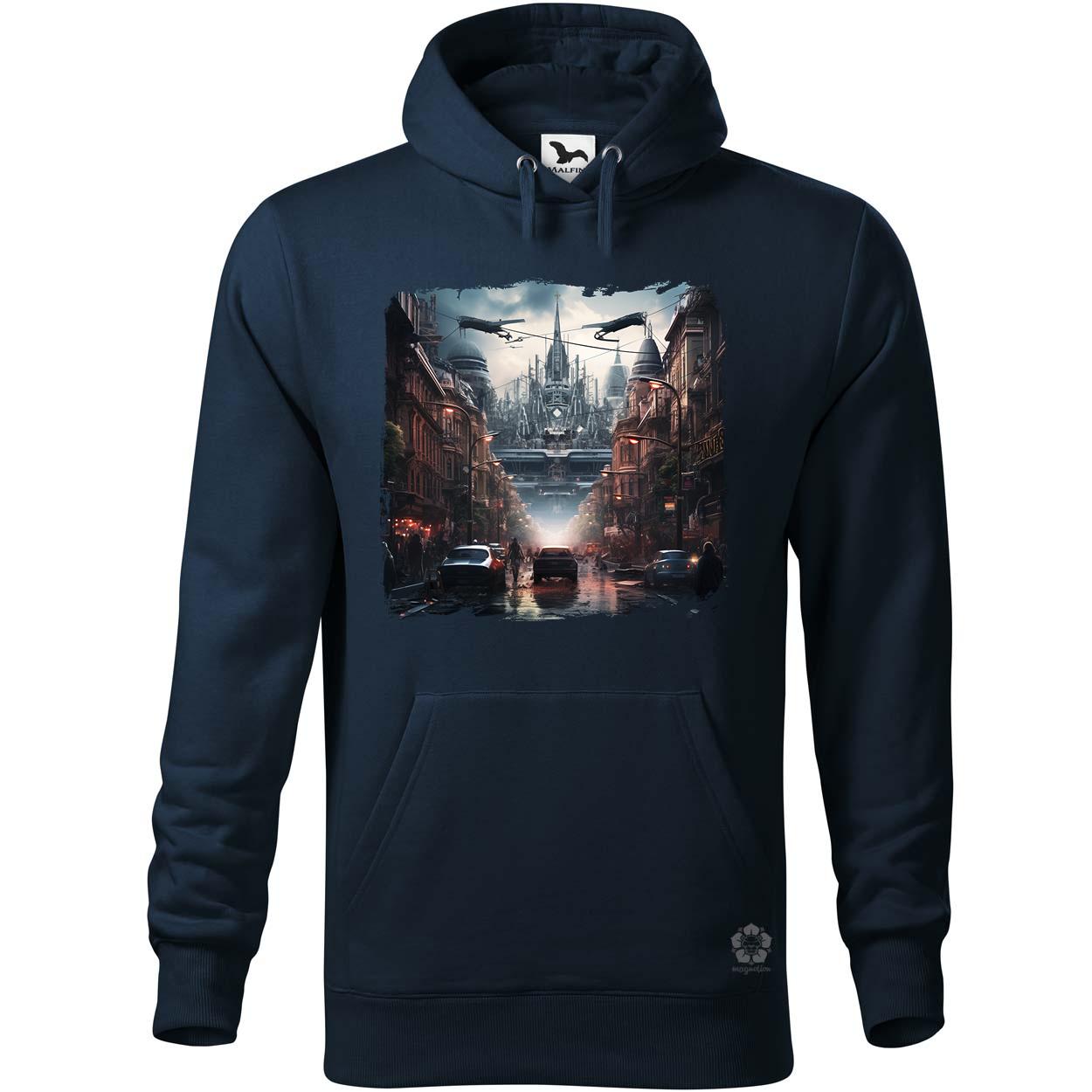 Disztópikus cyberpunk Budapest v1 egyedi  pulóver 
