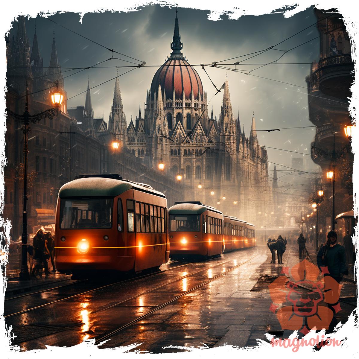Disztópikus cyberpunk Budapest v13 egyedi  pulóver 