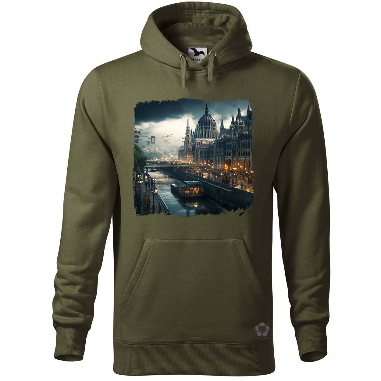 Disztópikus cyberpunk Budapest v5 egyedi  pulóver 