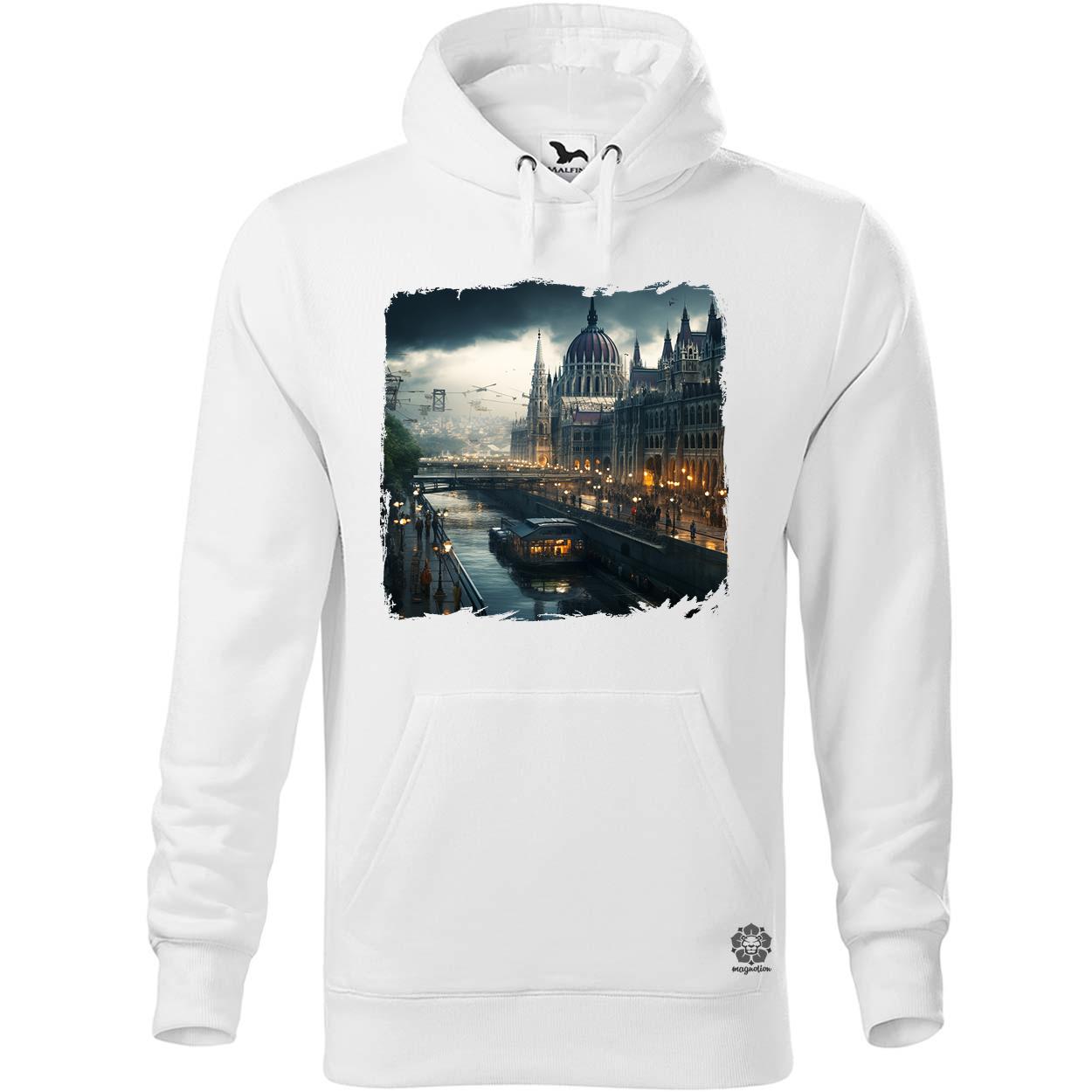 Disztópikus cyberpunk Budapest v5 egyedi  pulóver 