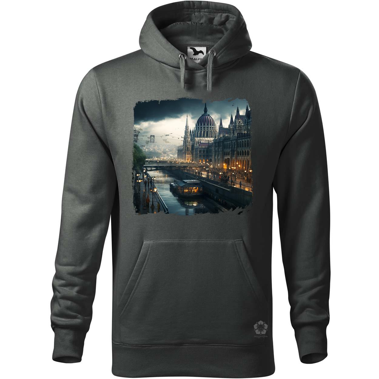 Disztópikus cyberpunk Budapest v5 egyedi  pulóver 