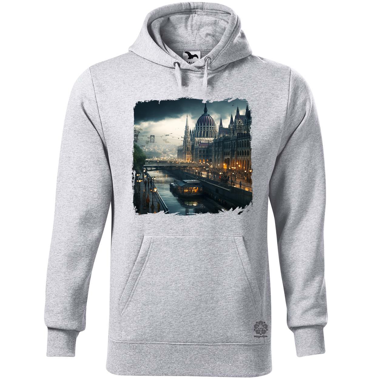 Disztópikus cyberpunk Budapest v5 egyedi  pulóver 