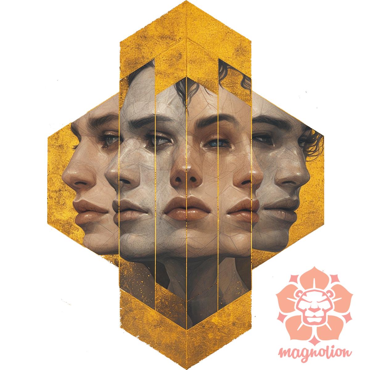 Hexagon arcok v6 egyedi  pulóver 