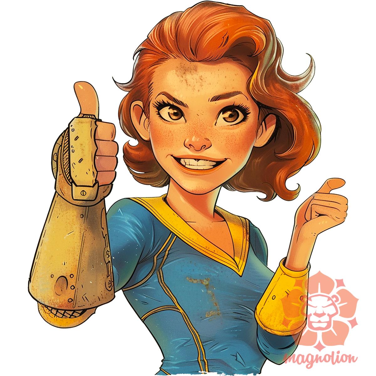 Fallout Lucy fanart v3 egyedi póló 