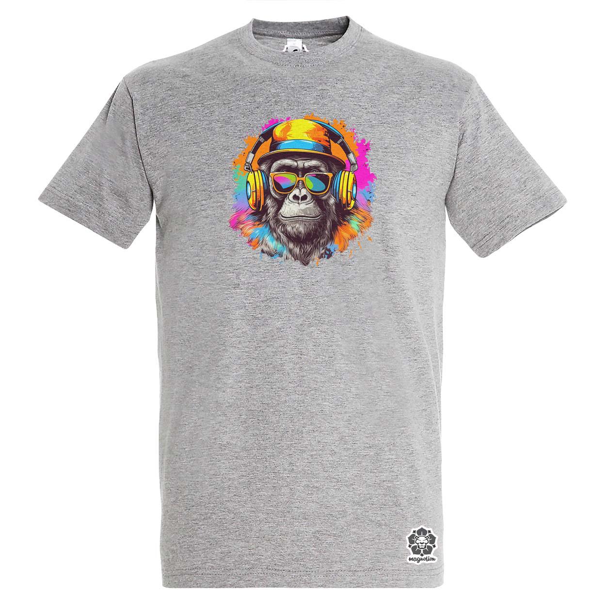 Gorilla zenét hallgat v9 egyedi póló 