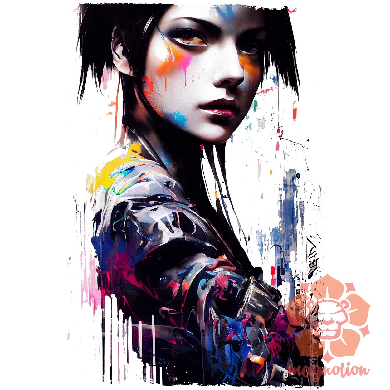 Grafiti művészet Cyberpunk lány egyedi póló 
