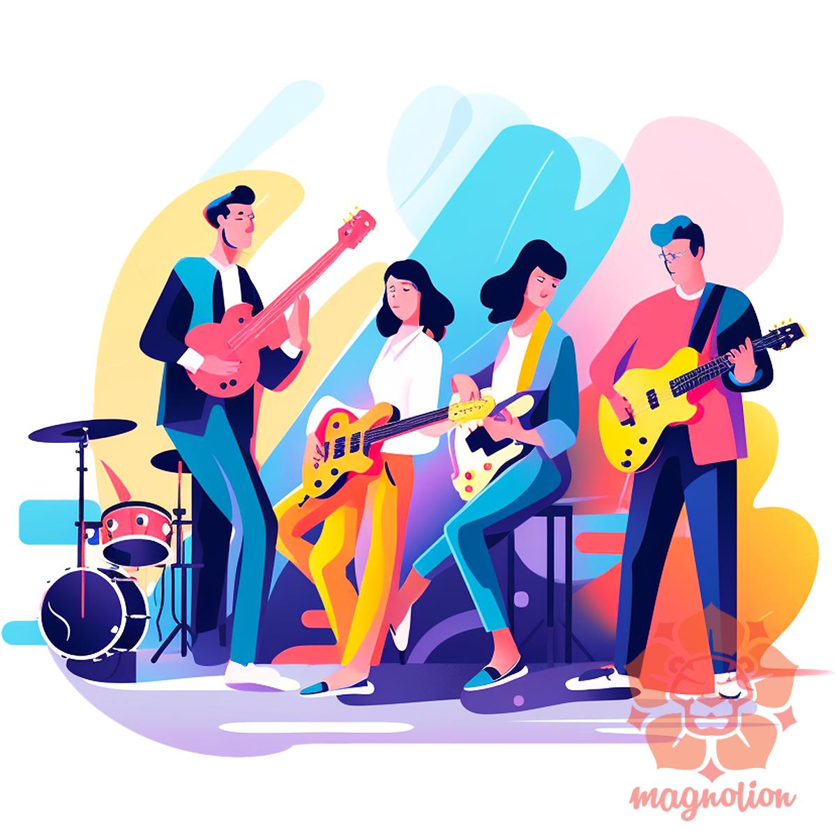 Minimalista funky banda v2 egyedi póló 