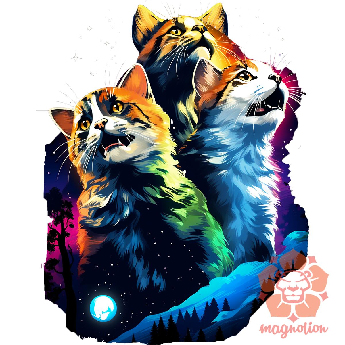 Neon nyávogás v3 egyedi póló 