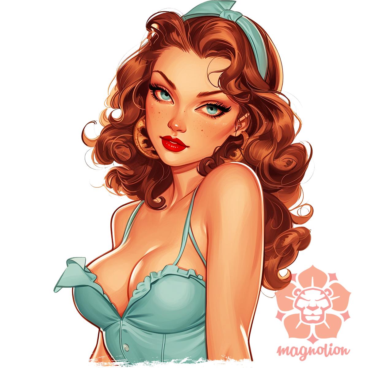 Pin-up girl portré v1 egyedi póló 