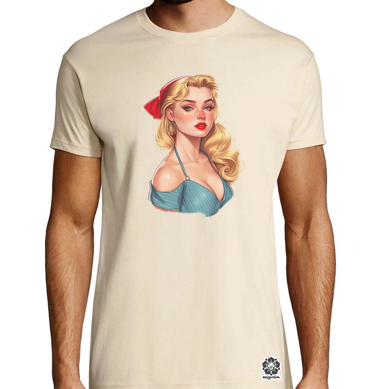 Pin-up girl portré v10 egyedi póló 