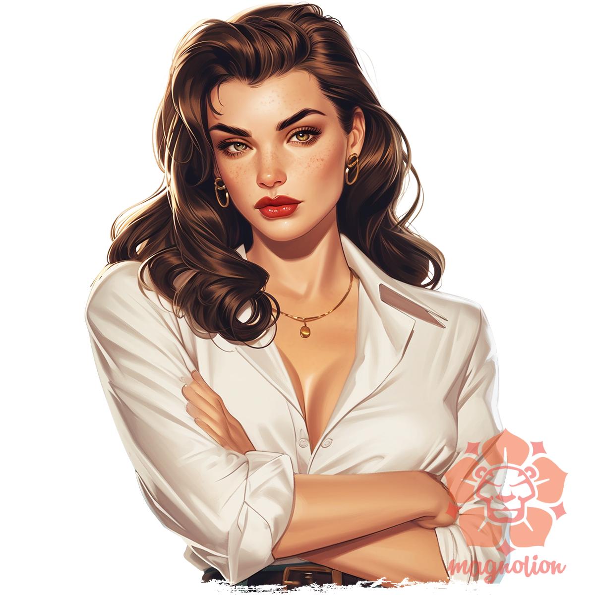 Pin-up girl portré v11 egyedi póló 