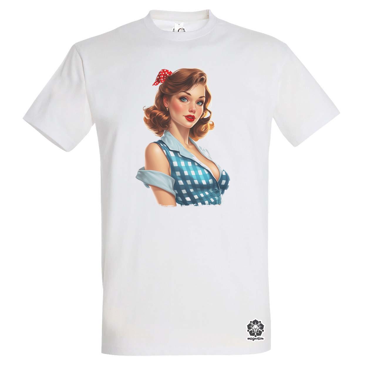 Pin-up girl portré v12 egyedi póló 