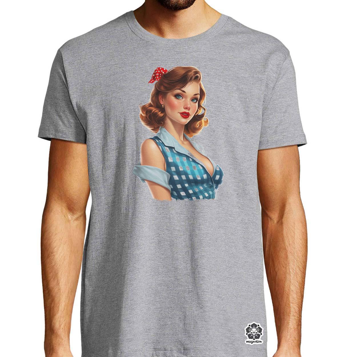 Pin-up girl portré v12 egyedi póló 