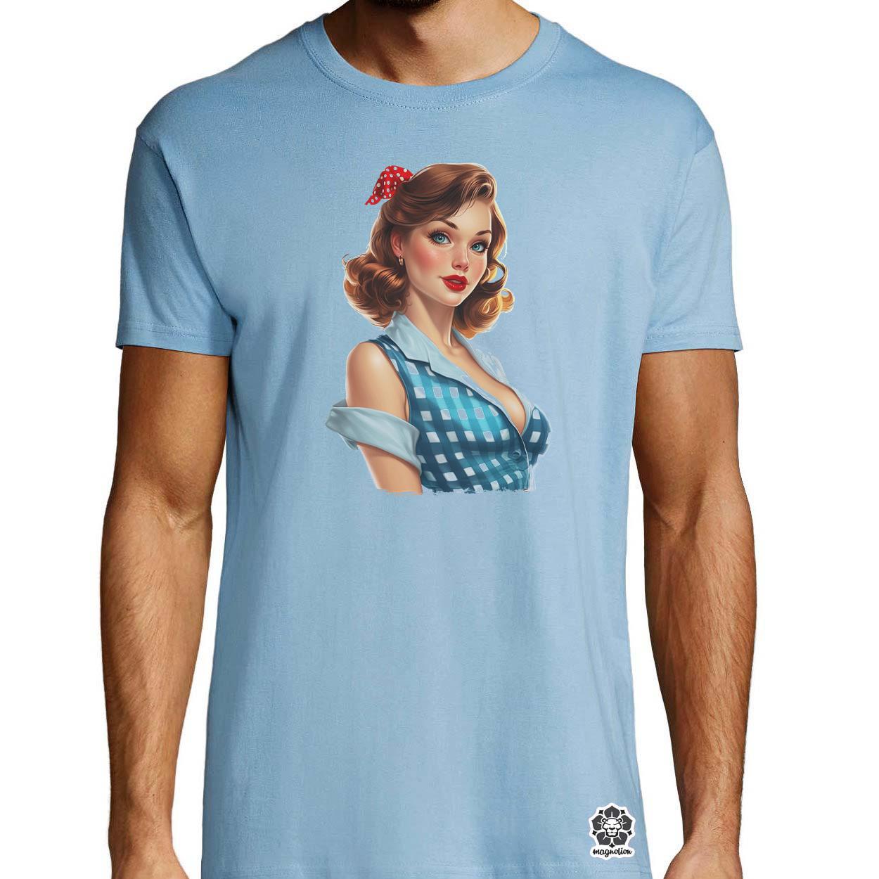 Pin-up girl portré v12 egyedi póló 