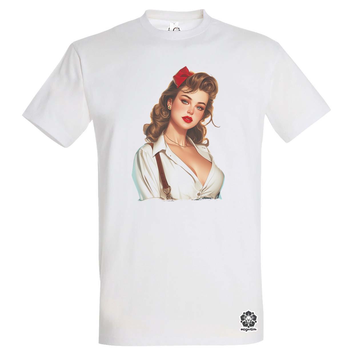 Pin-up girl portré v14 egyedi póló 