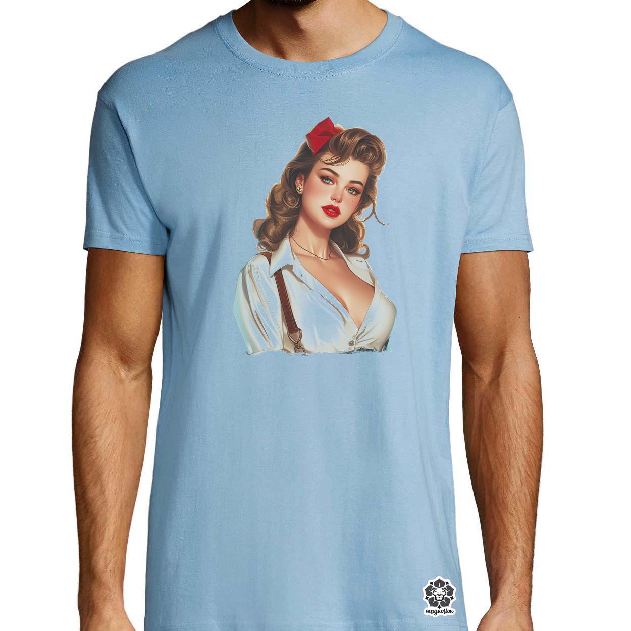 Pin-up girl portré v14 egyedi póló 