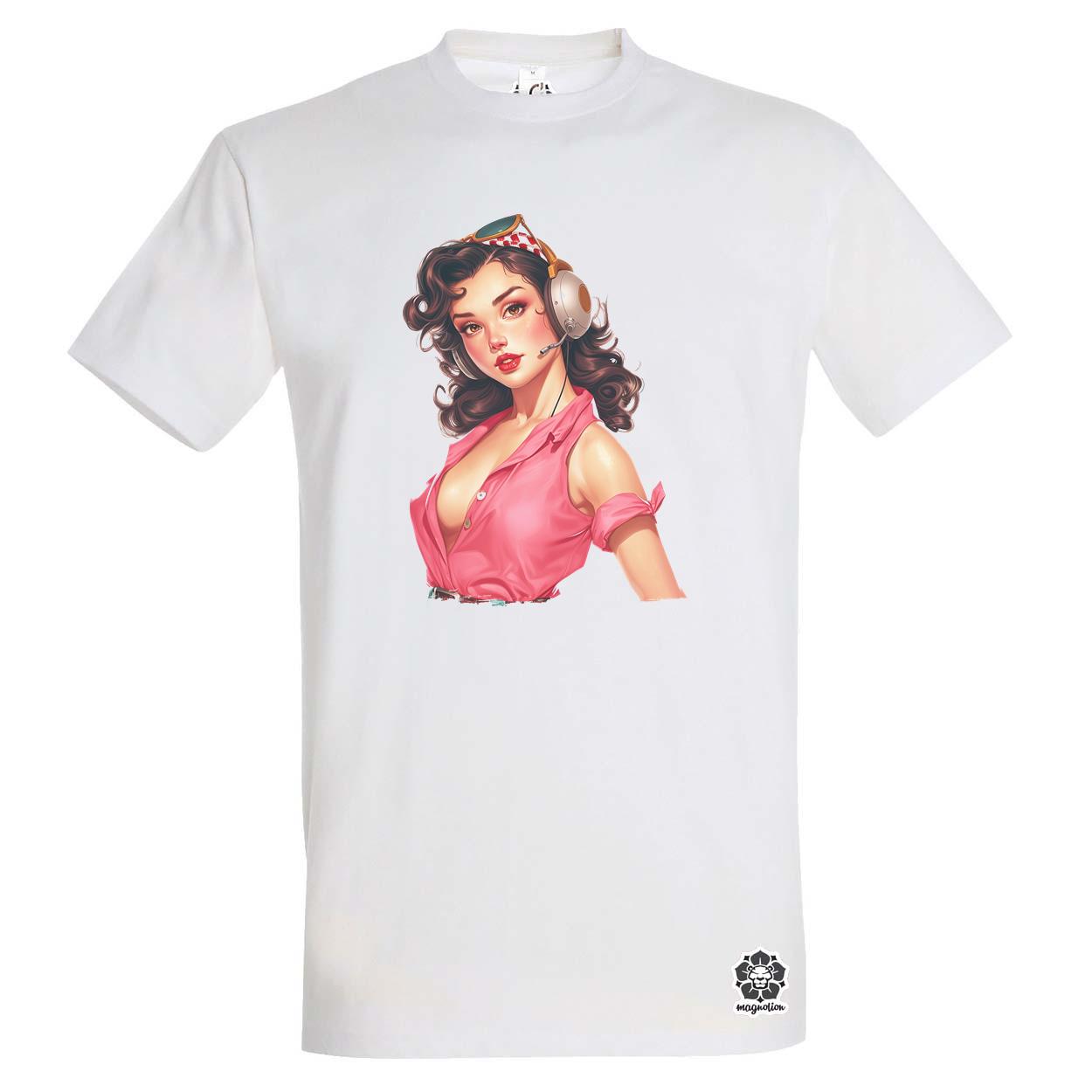 Pin-up girl portré v15 egyedi póló 