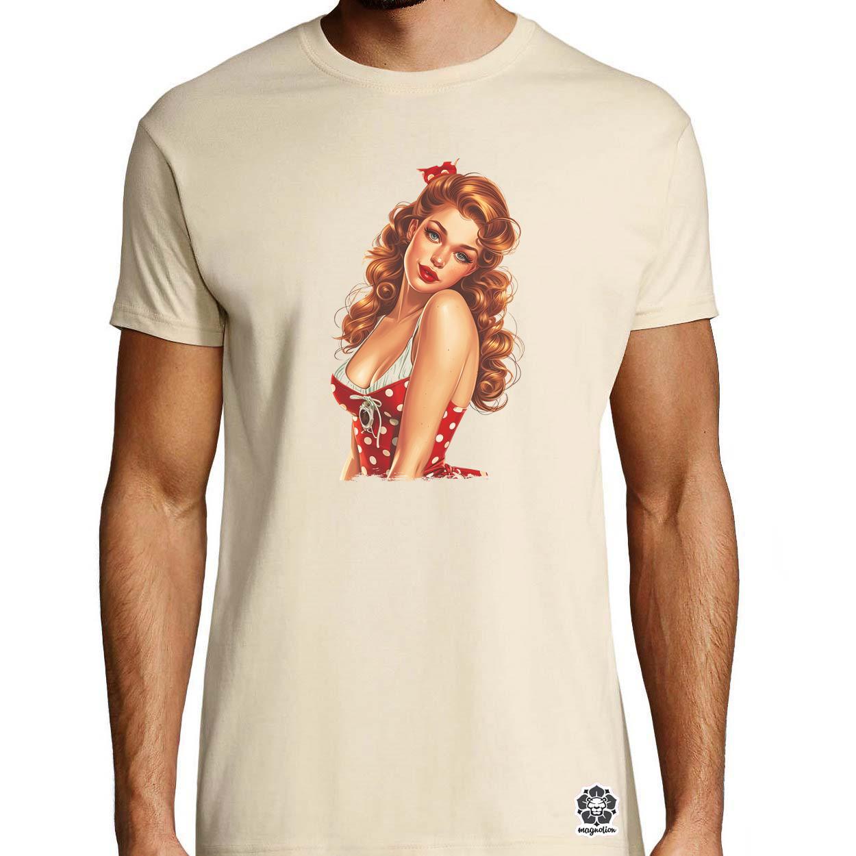 Pin-up girl portré v3 egyedi póló 