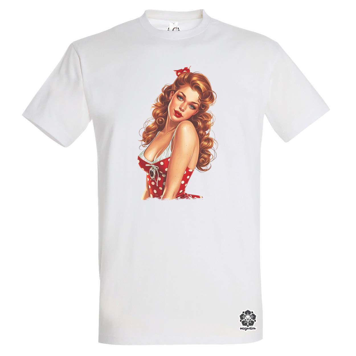 Pin-up girl portré v3 egyedi póló 