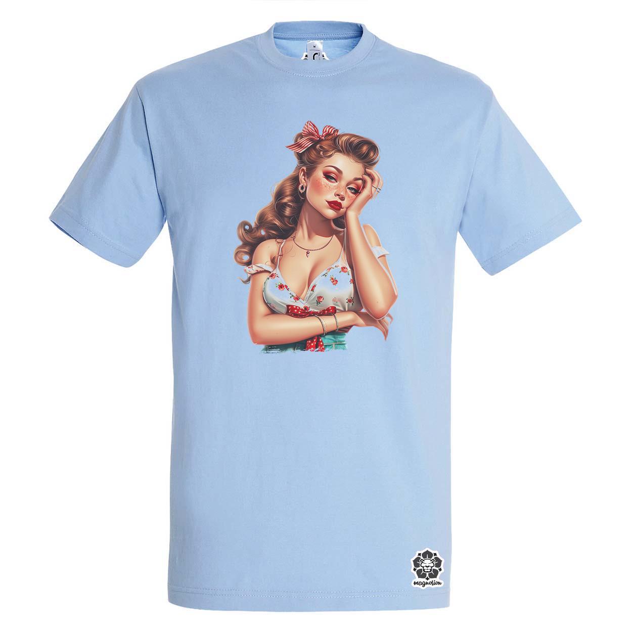 Pin-up girl portré v5 egyedi póló 