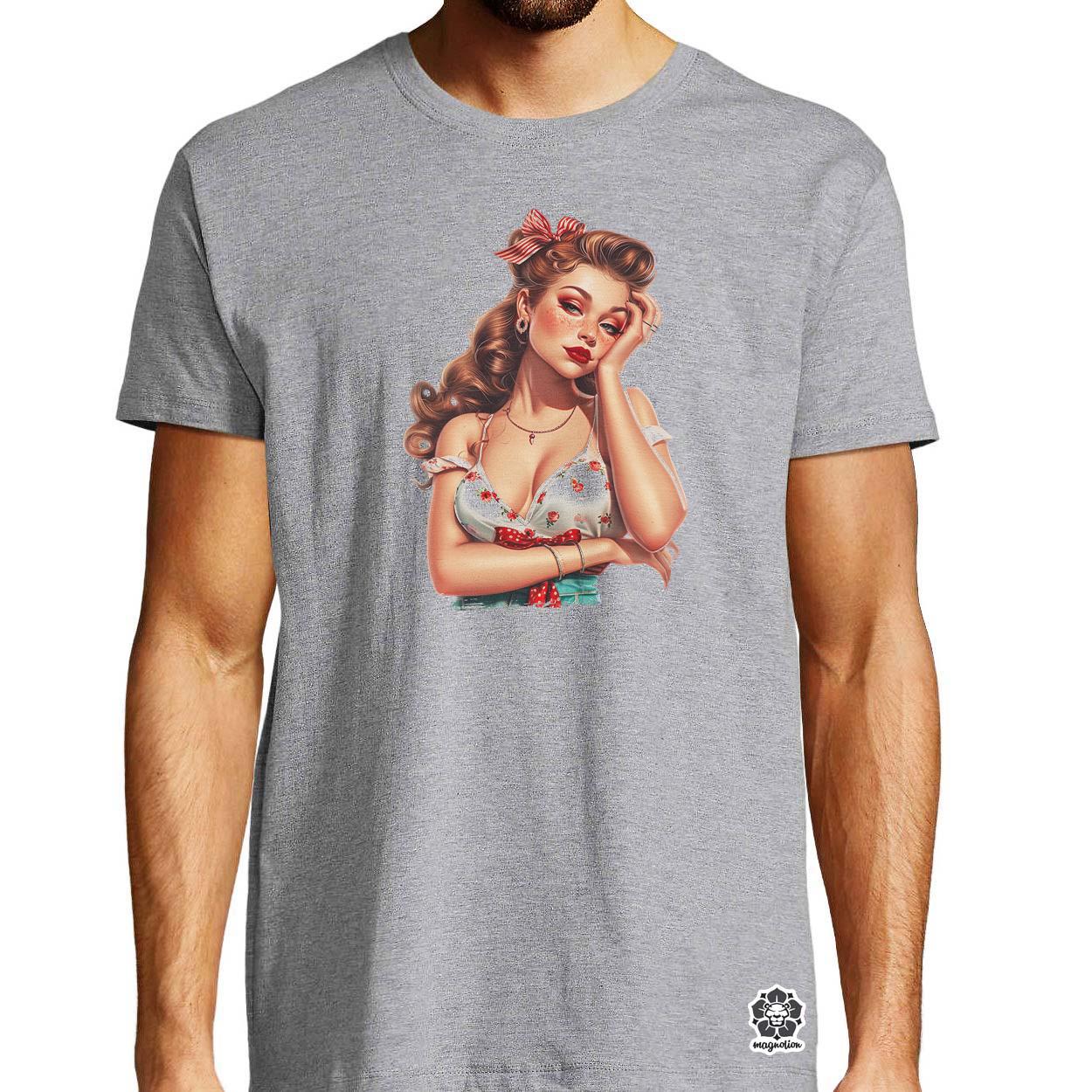 Pin-up girl portré v5 egyedi póló 