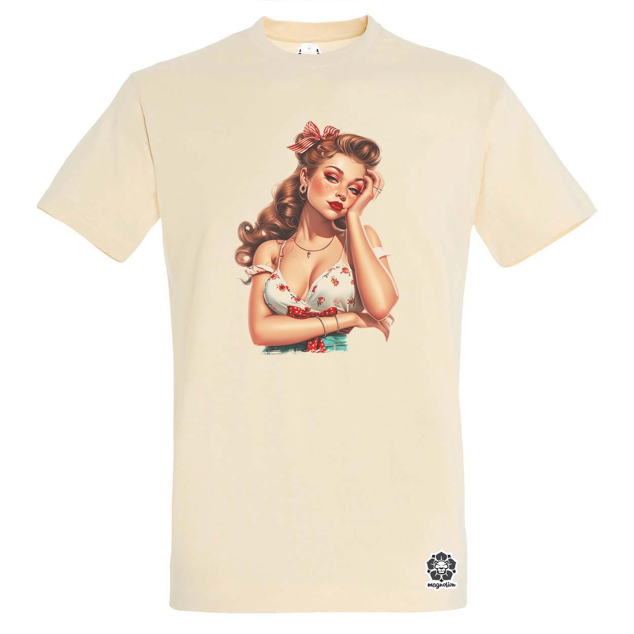 Pin-up girl portré v5 egyedi póló 