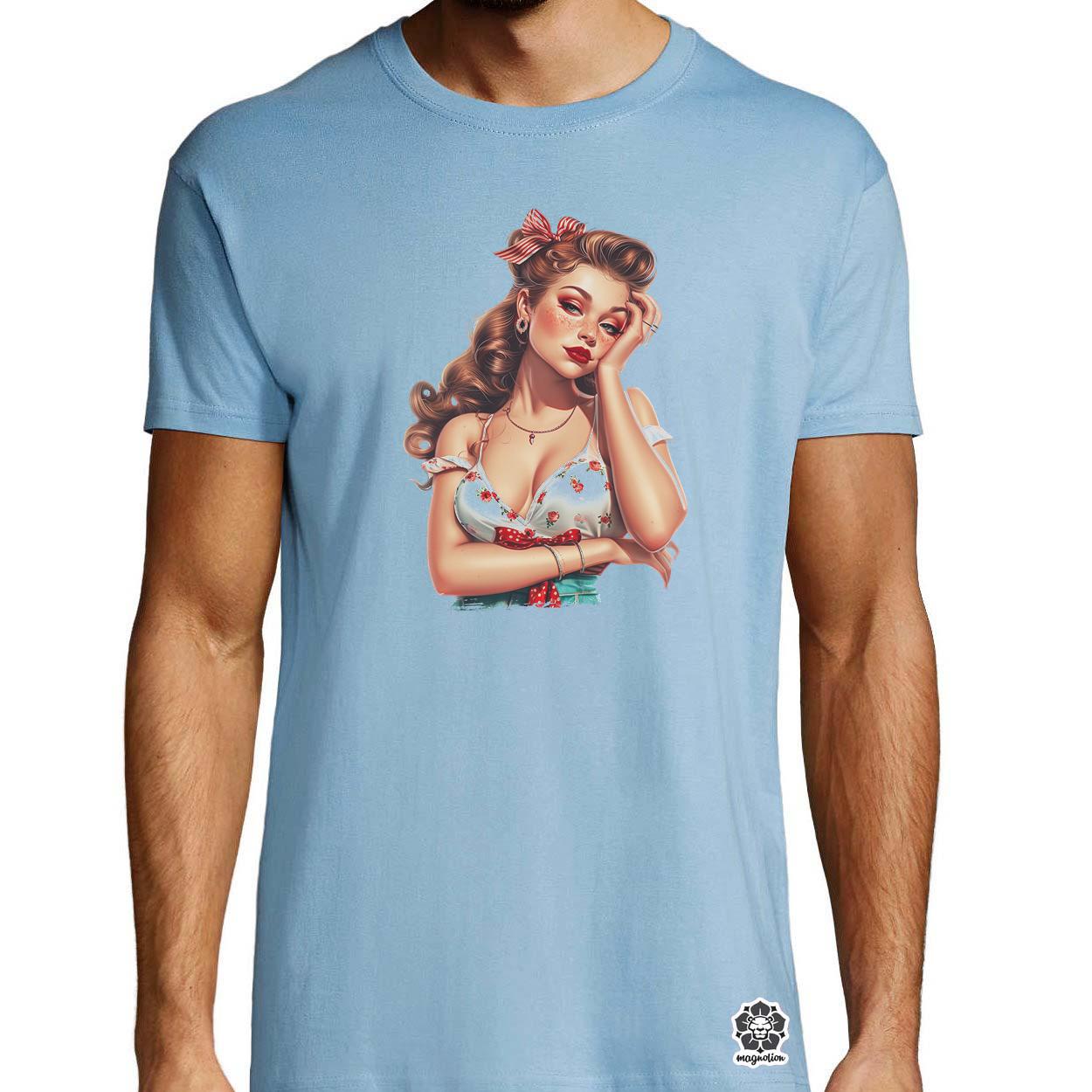 Pin-up girl portré v5 egyedi póló 