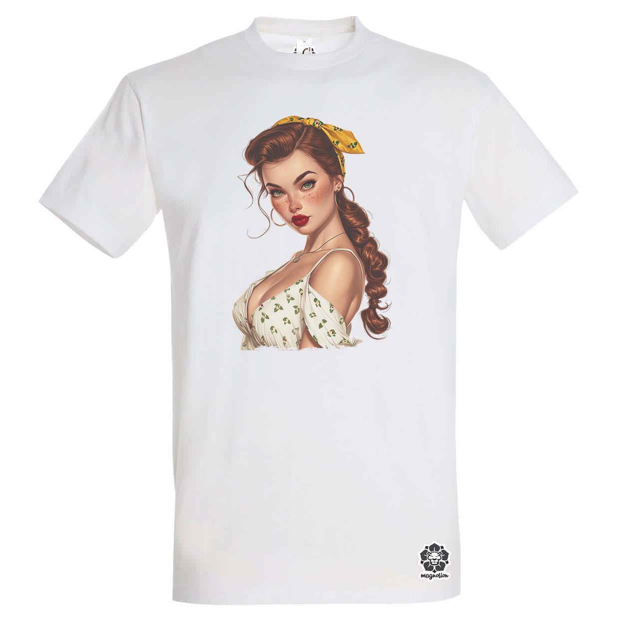 Pin-up girl portré v7 egyedi póló 
