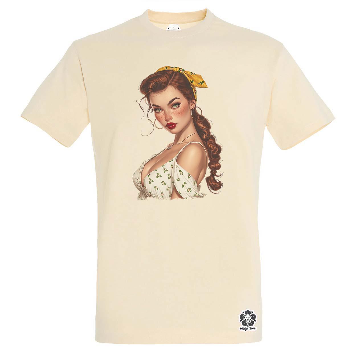 Pin-up girl portré v7 egyedi póló 