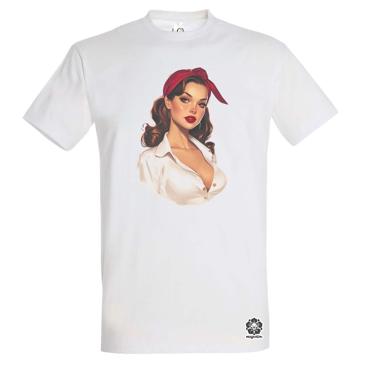Pin-up girl portré v9 egyedi póló 