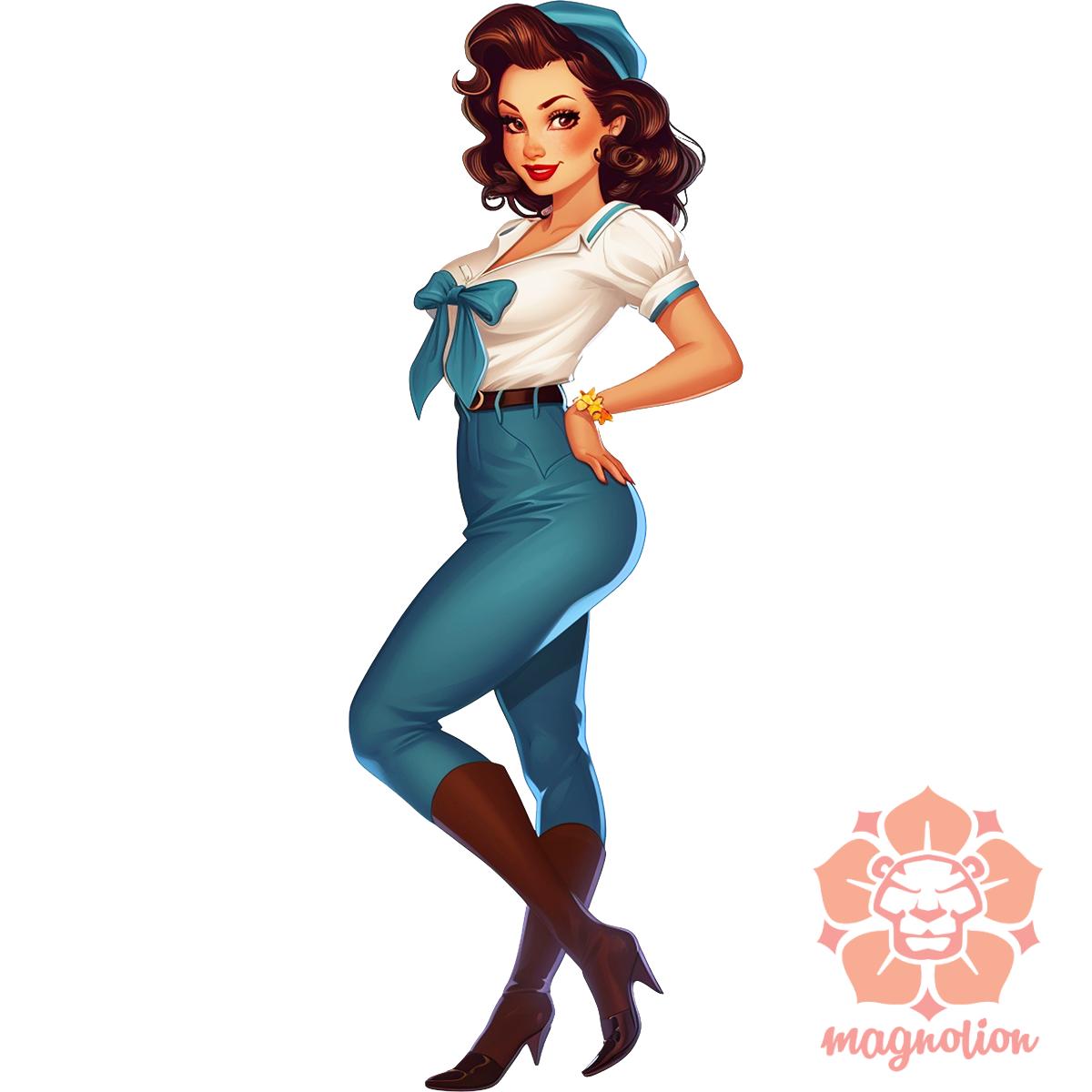 Pin-up girl v14 egyedi póló 