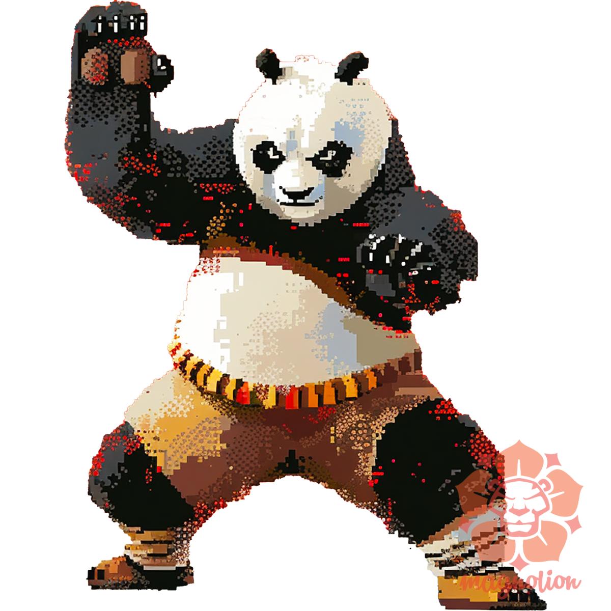 Pixelart kung fu panda v2 egyedi póló 