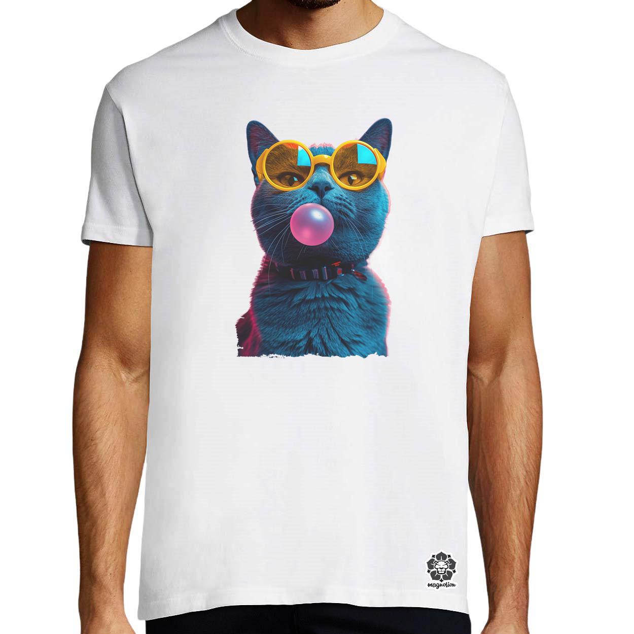 Popart macska v3 egyedi póló 