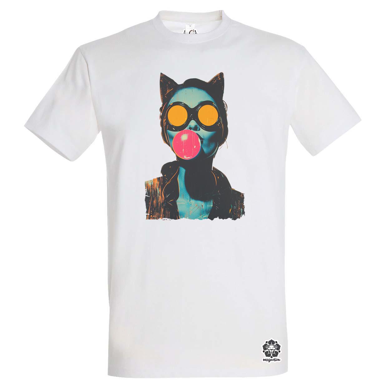 Popart macskanő v10 egyedi póló 