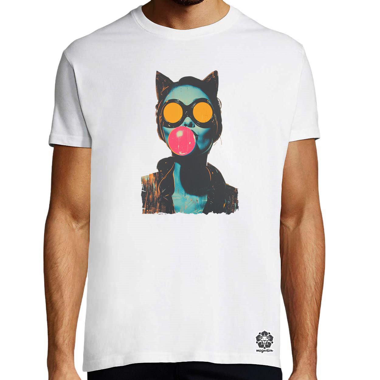 Popart macskanő v10 egyedi póló 