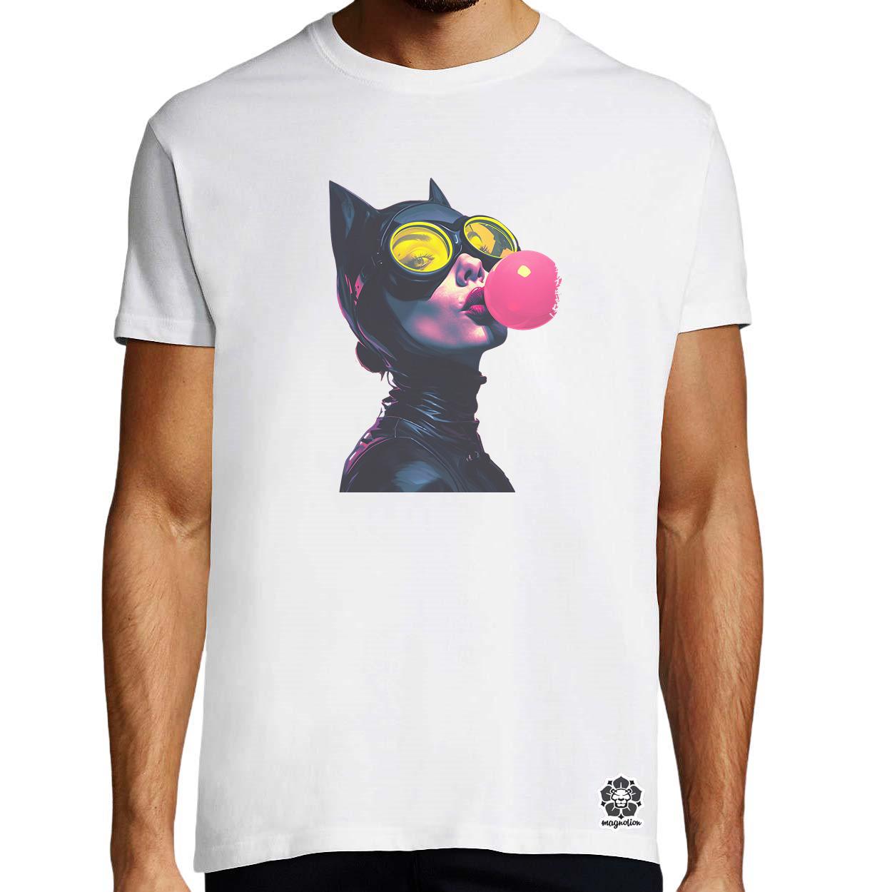 Popart macskanő v4 egyedi póló 