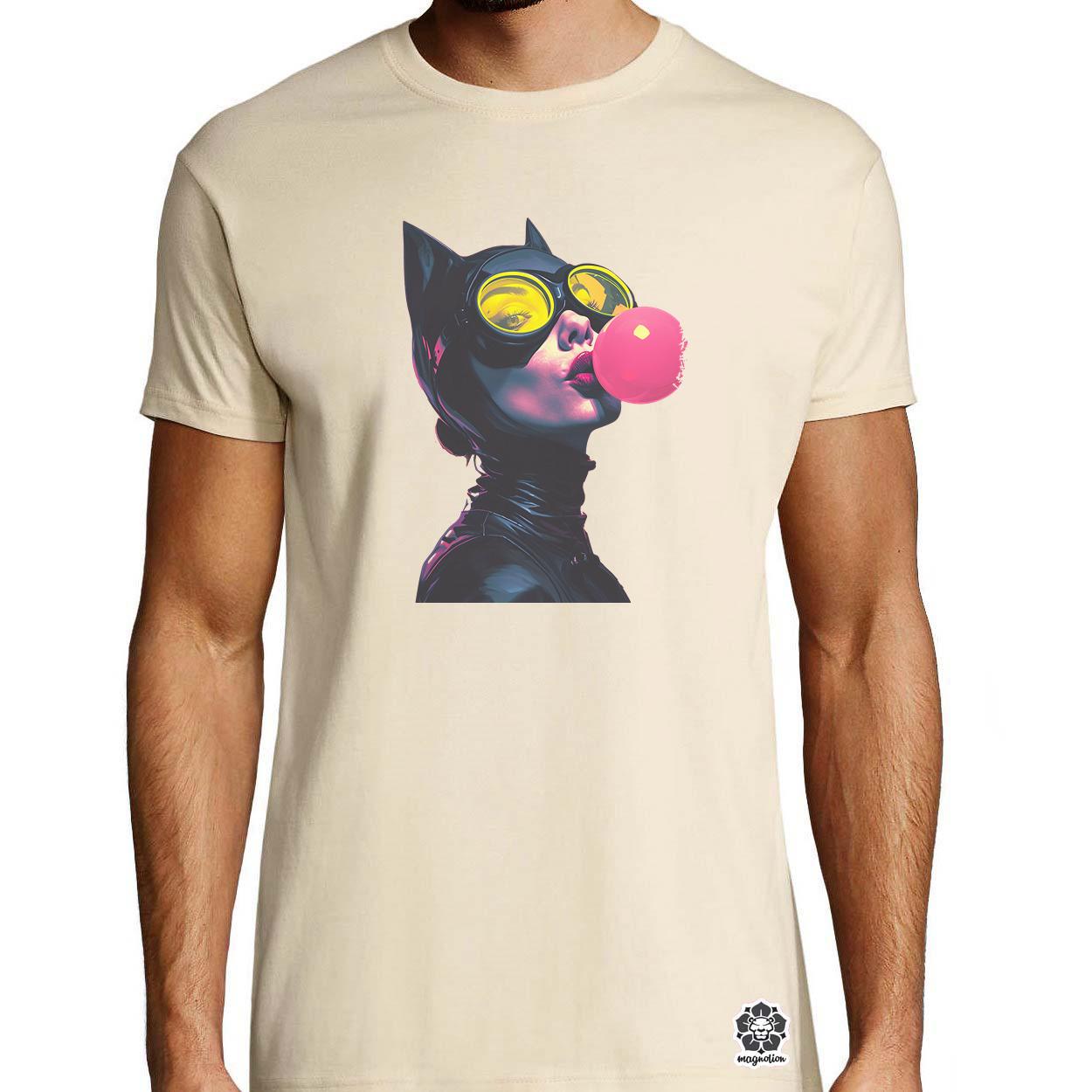 Popart macskanő v4 egyedi póló 