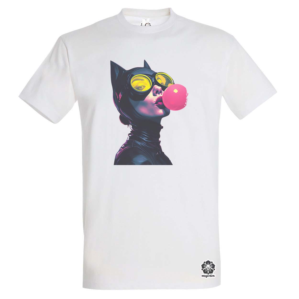 Popart macskanő v4 egyedi póló 