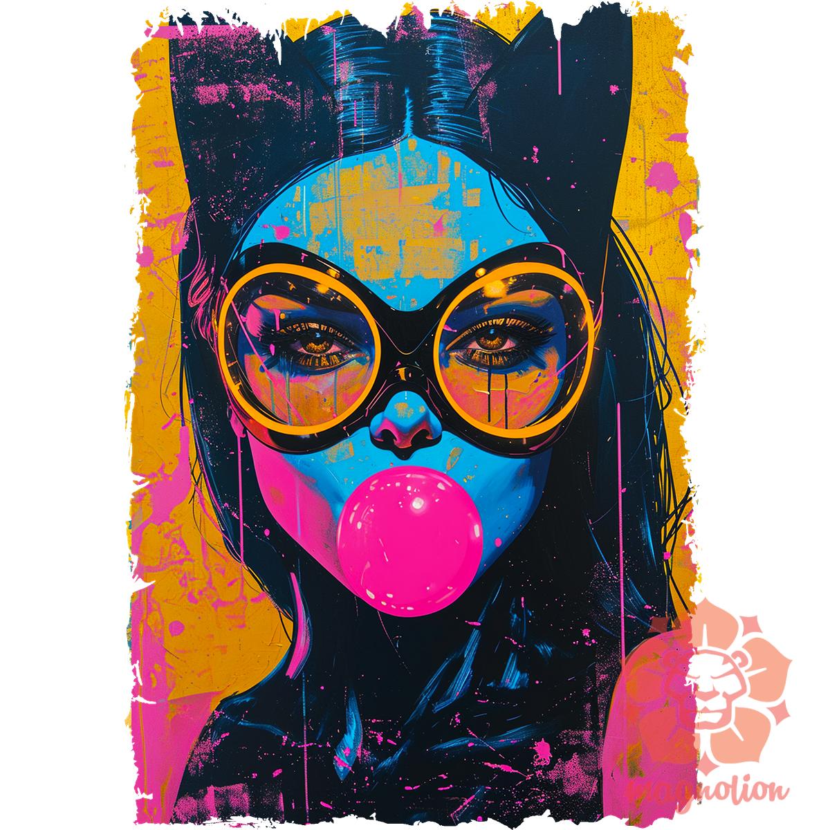 Popart macskanő v5 egyedi póló 