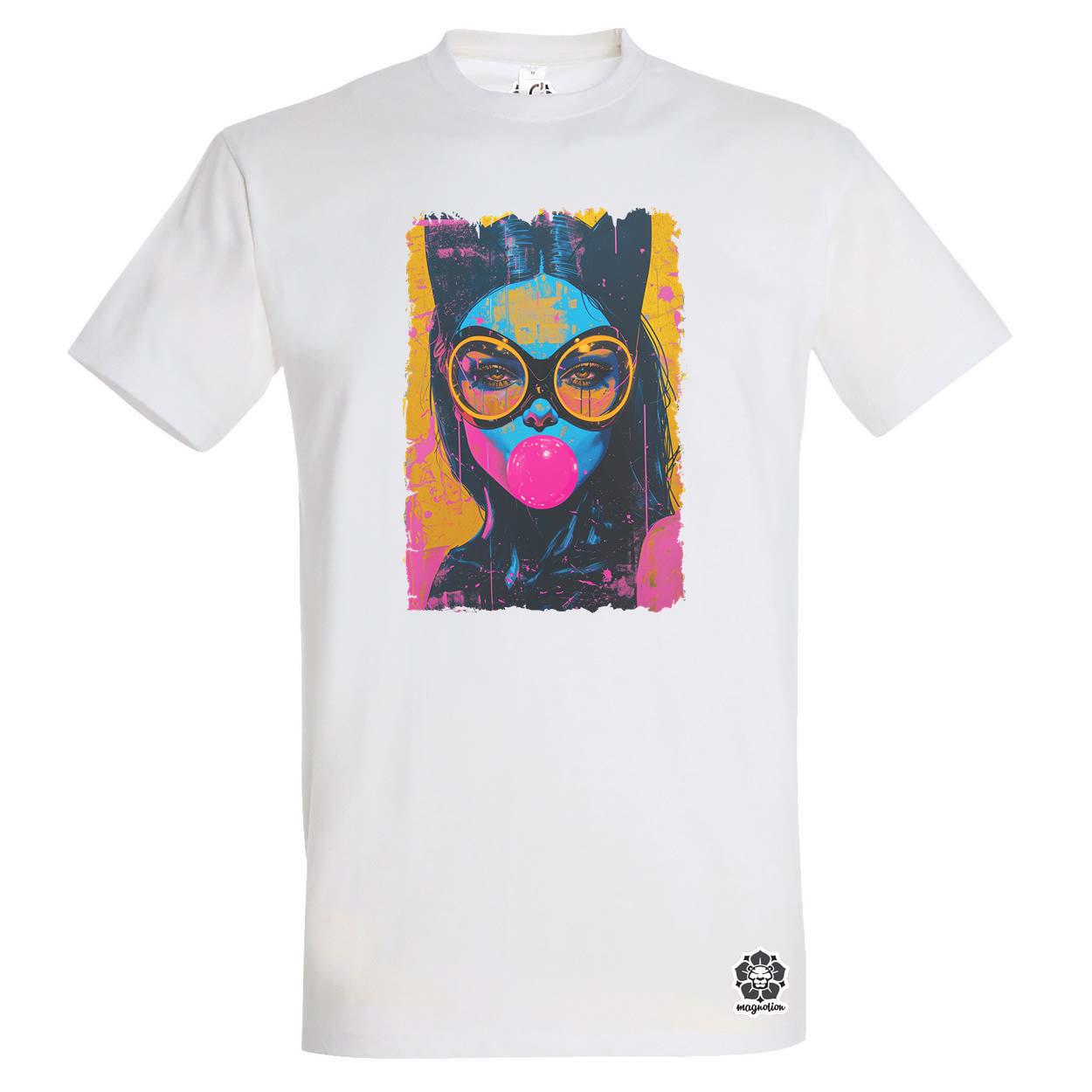 Popart macskanő v5 egyedi póló 