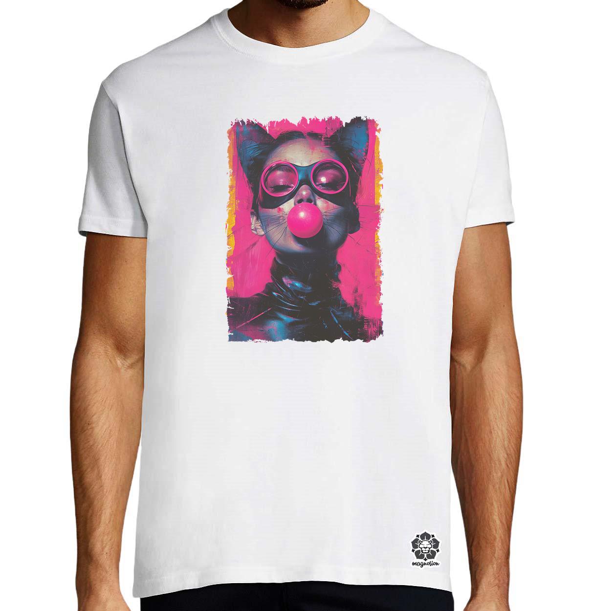Popart macskanő v7 egyedi póló 