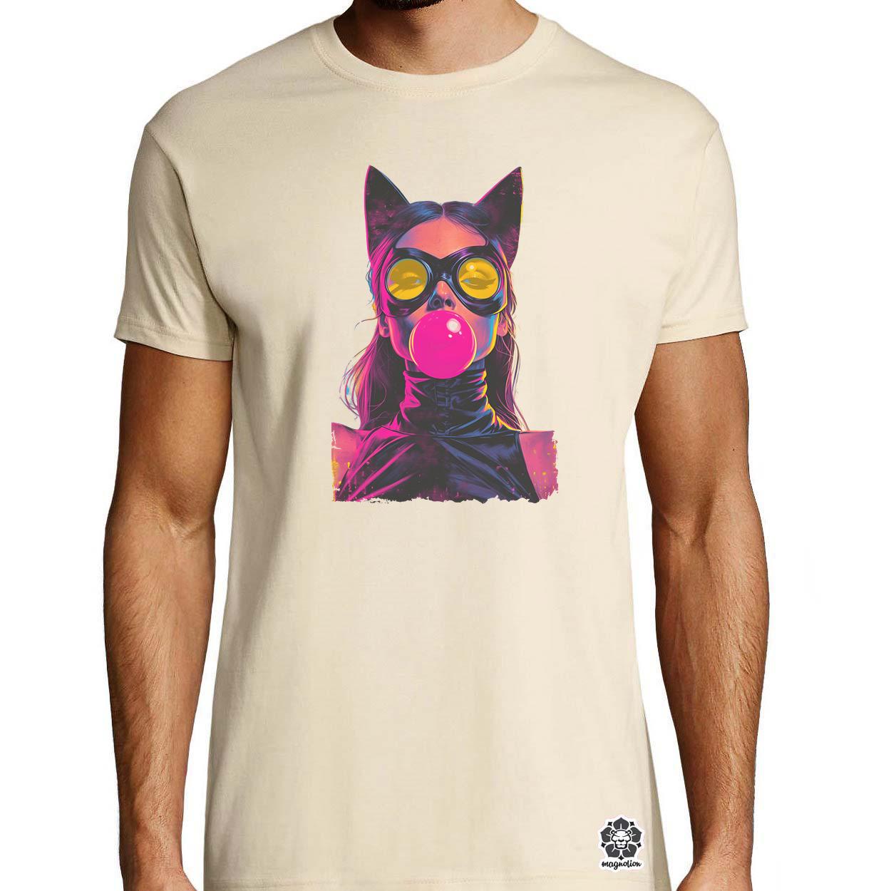Popart macskanő v9 egyedi póló 