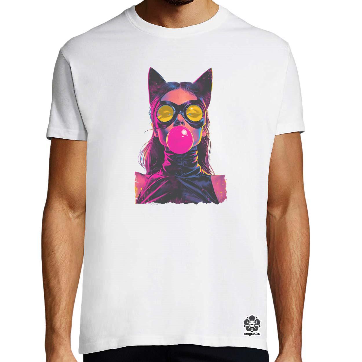 Popart macskanő v9 egyedi póló 